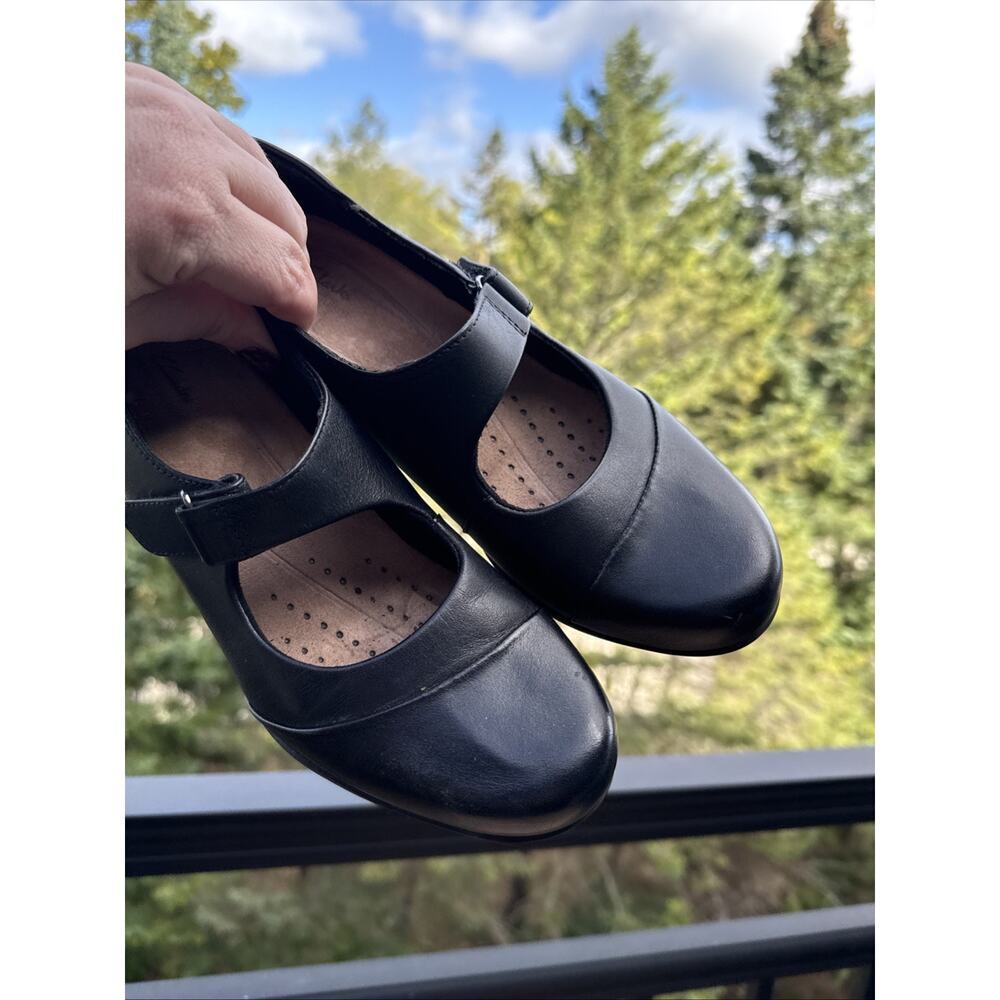 Clarks Women Rosalyn Wren Mary Jane Size 6 M Black Leather Block Heel EU 36 - Picture 9 of 16